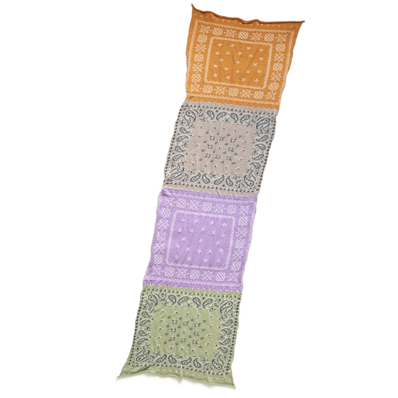 Kapital COMPRESSED WOOL SCARF PASTEL BANDANA - MINT GREEN outlook