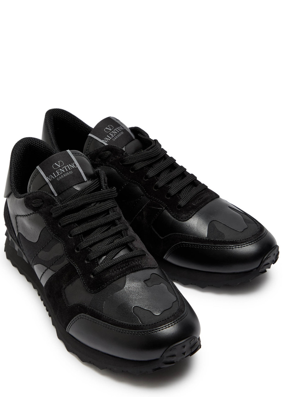 Valentino Garavani Rockrunner Camouflage Panelled Leather Sneakers - 2