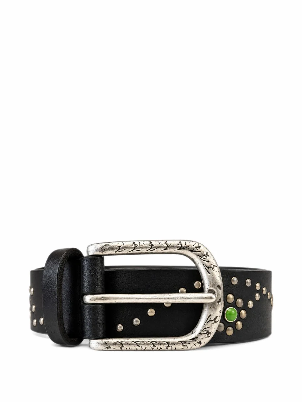stud-embellished leather belt - 1