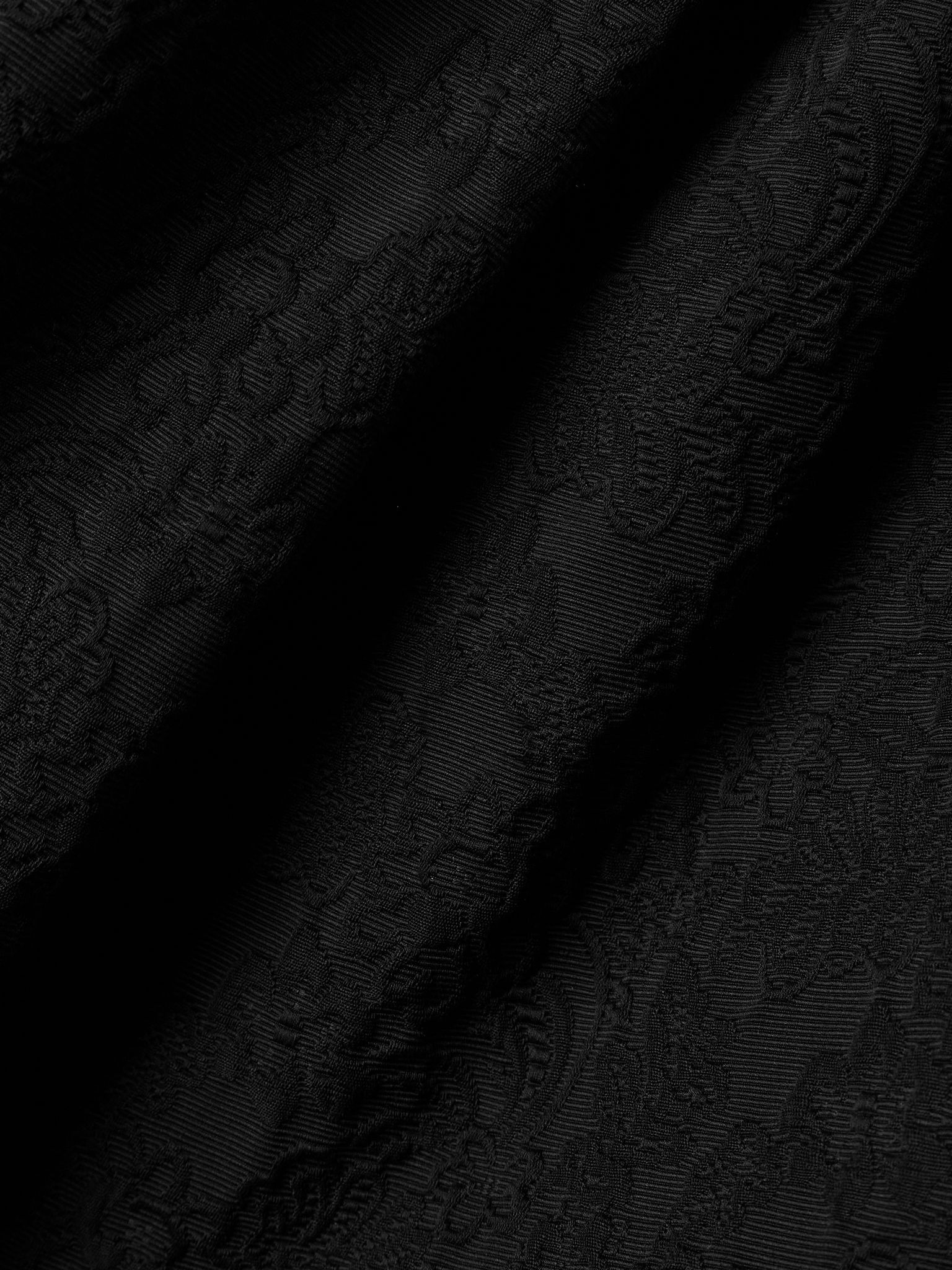 Pleated cotton-blend cloqué midi skirt Black - 4