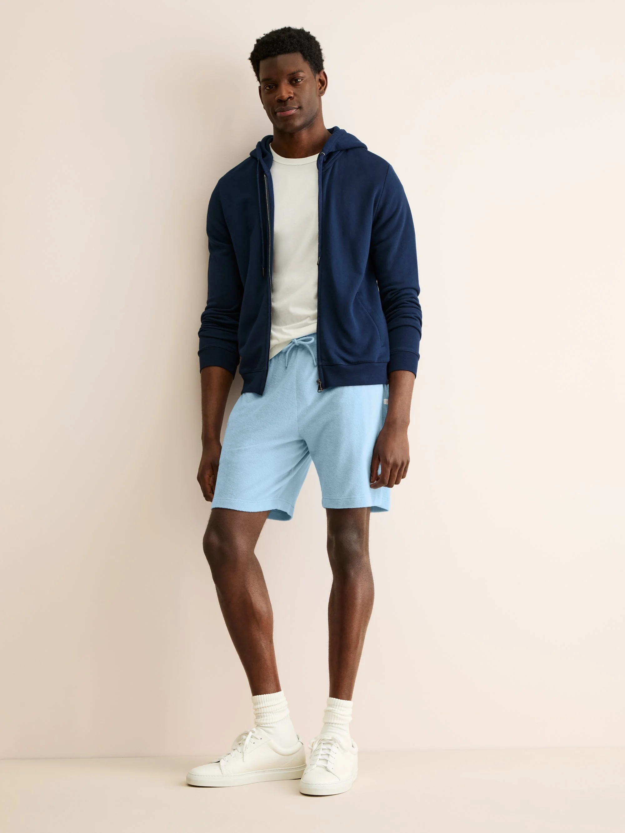 Men's Shorts Teddy Cotton Toweling Light Blue - 1