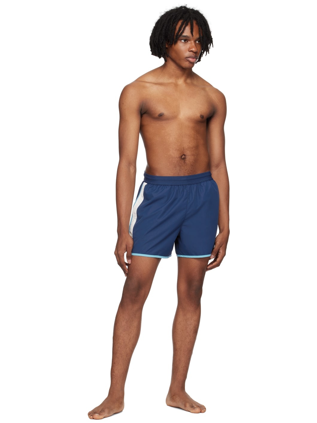 Blue Colorblock Swim Shorts - 4