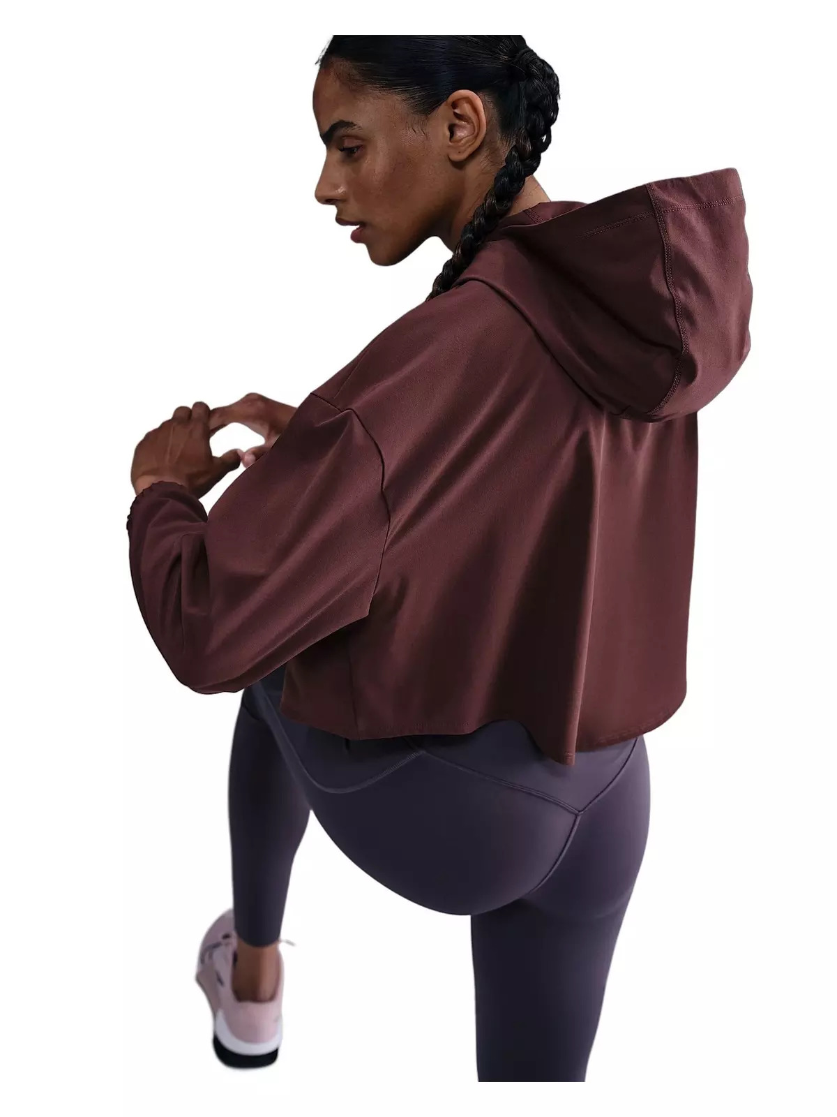 Women's One Repel Oversized Hooded Woven Jacket -Burgundy - 2