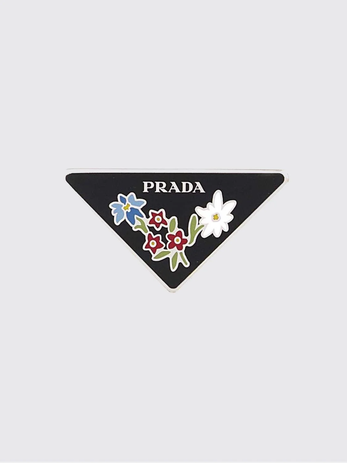 Prada Women Metal Brooch Prada With Printed Floral Motif - 1