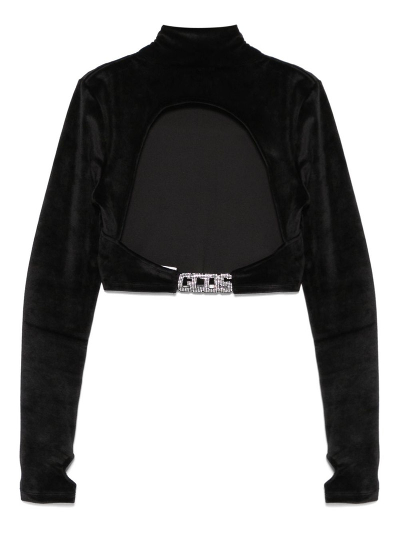 GCDS chocker-detailed velvet T-shirt outlook