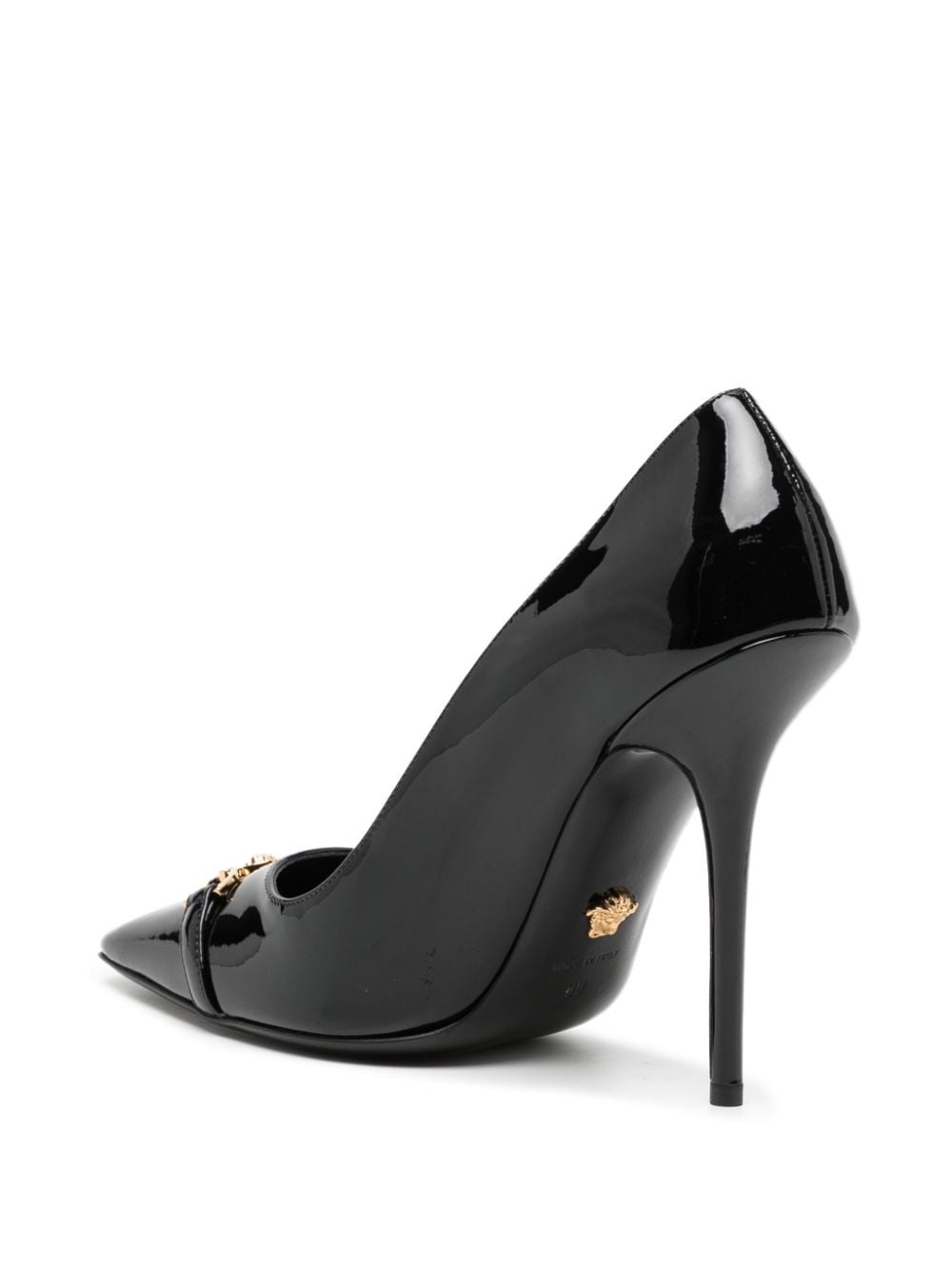 patent-finish 110mm leather pumps - 3