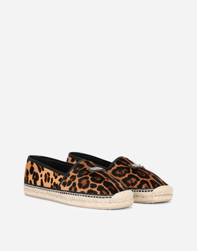 Dolce & Gabbana Leopard-print pony hair espadrilles with branded plate outlook