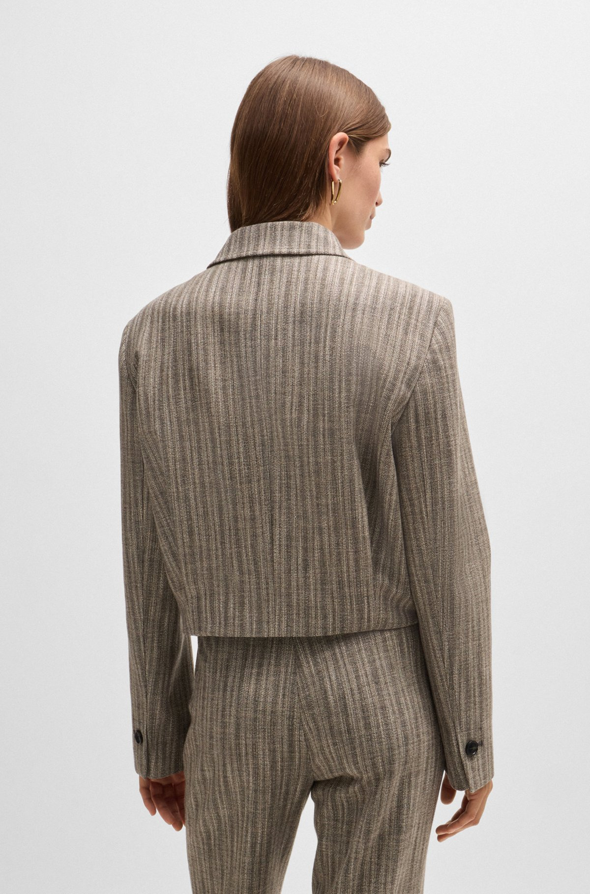 ZIP-UP JACKET IN STRIPED MELANGE CLOTH - 4