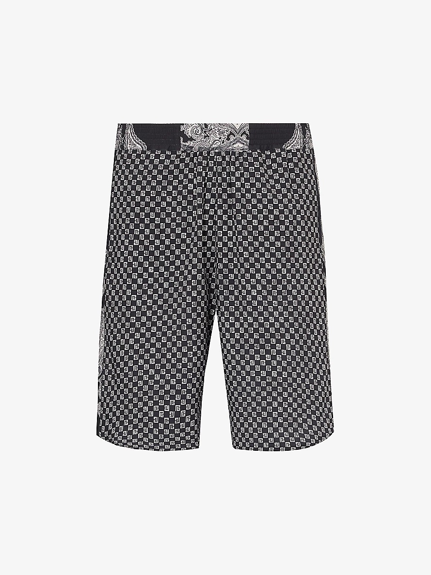 Brand-pattern relaxed-fit stretch-woven shorts - 1