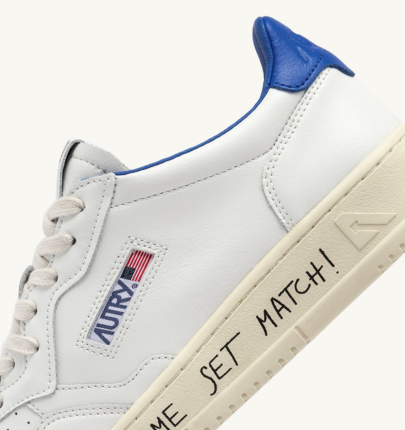 MEDALIST LOW SNEAKERS IN WHITE AND PALACE BLUE LEATHER WITH LETTERING - 6