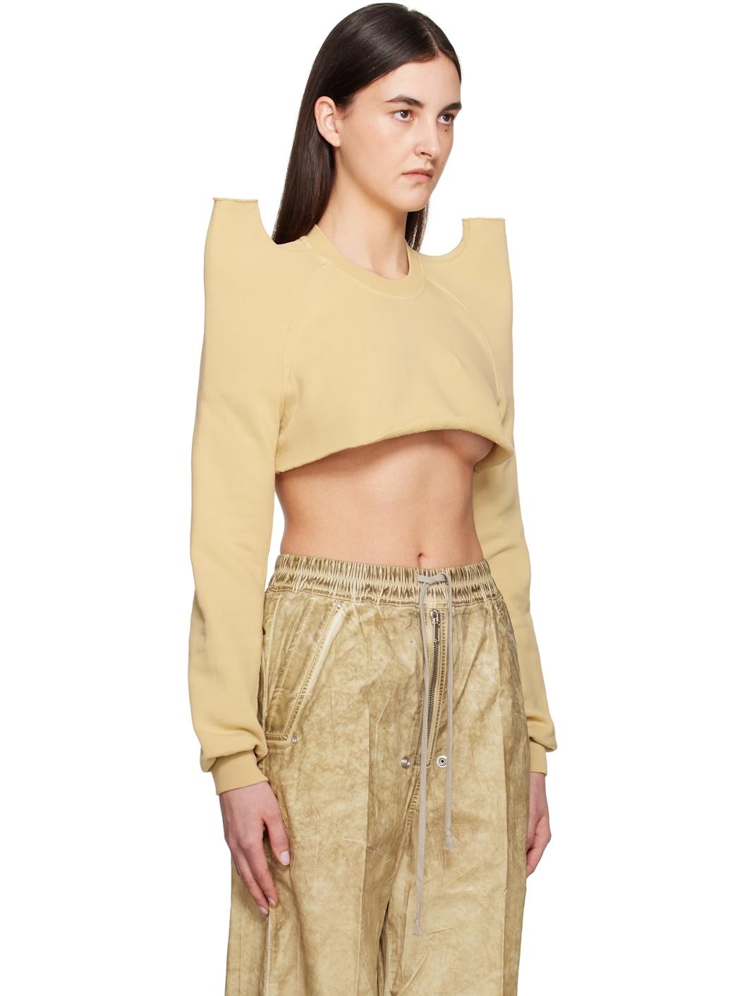 Beige Hollywood Cropped Tecsweat Sweatshirt - 2