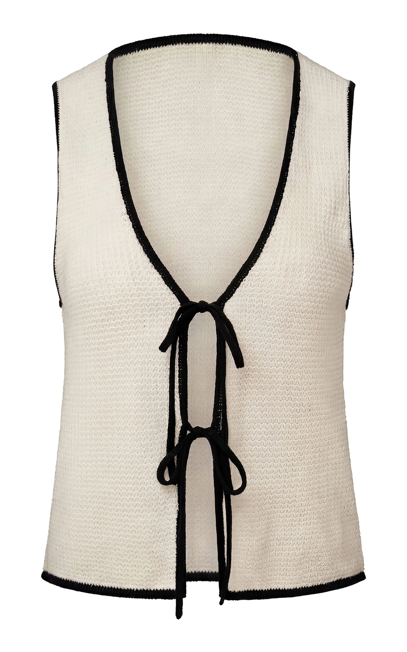 Knitted Linen Tank Top ivory - 1