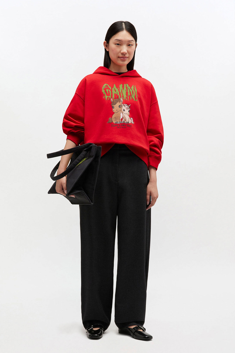 RED GRAPHIC CROPPED HOODIE 3