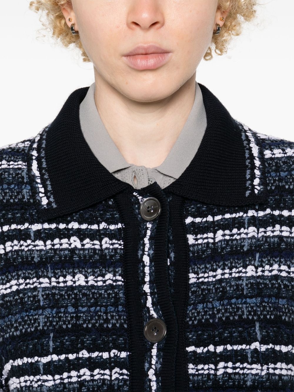bouclé construction tweed jacket - 5