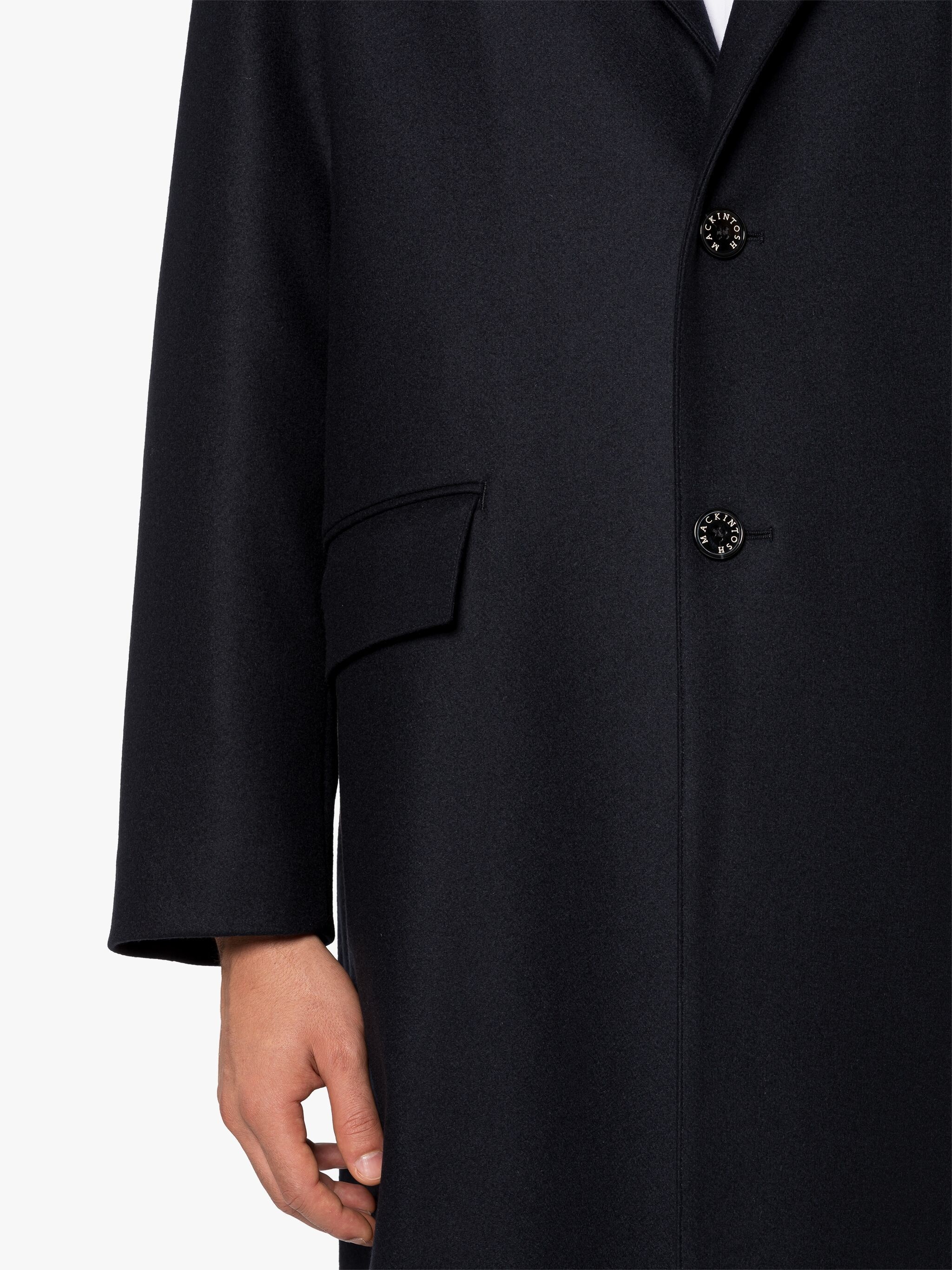 HUMBIE CHESTER NAVY WOOL OVERCOAT - 6