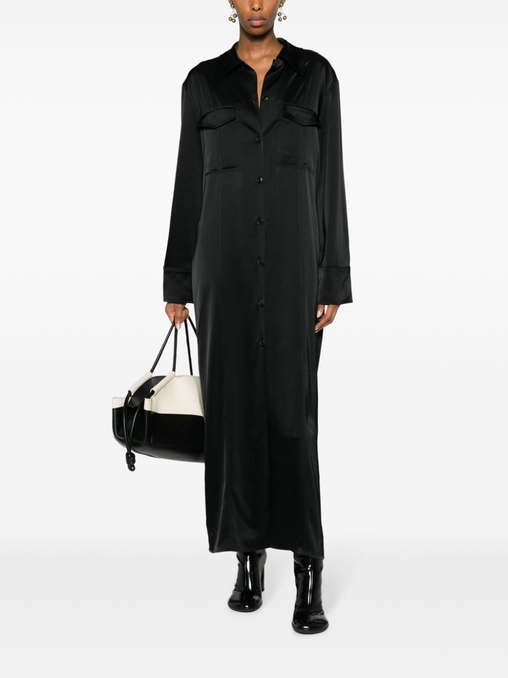 Joann satin shirtdress - 2