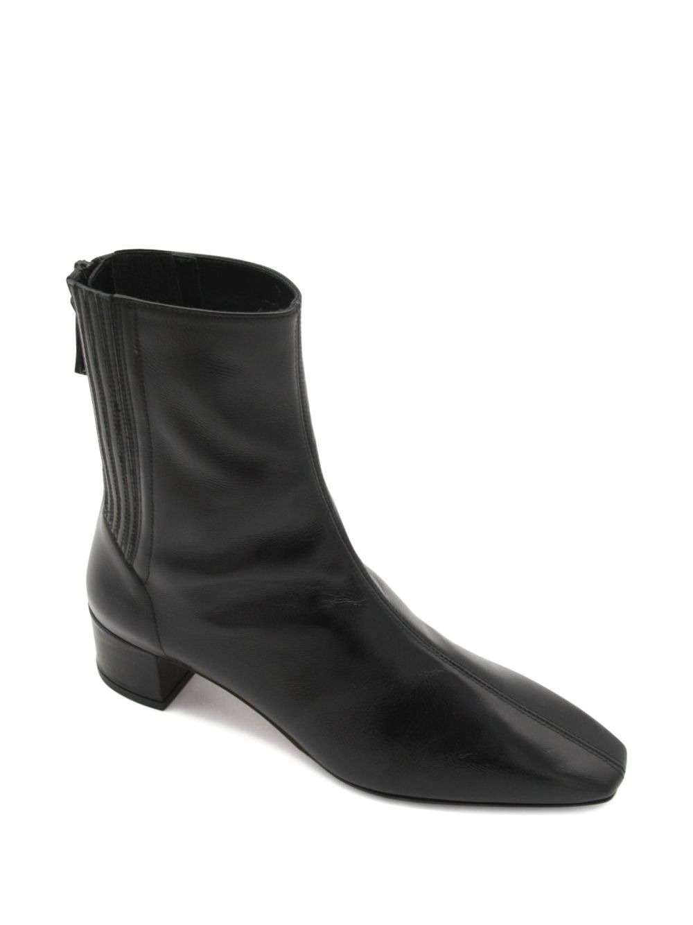50mm leather block-heel boots - 4