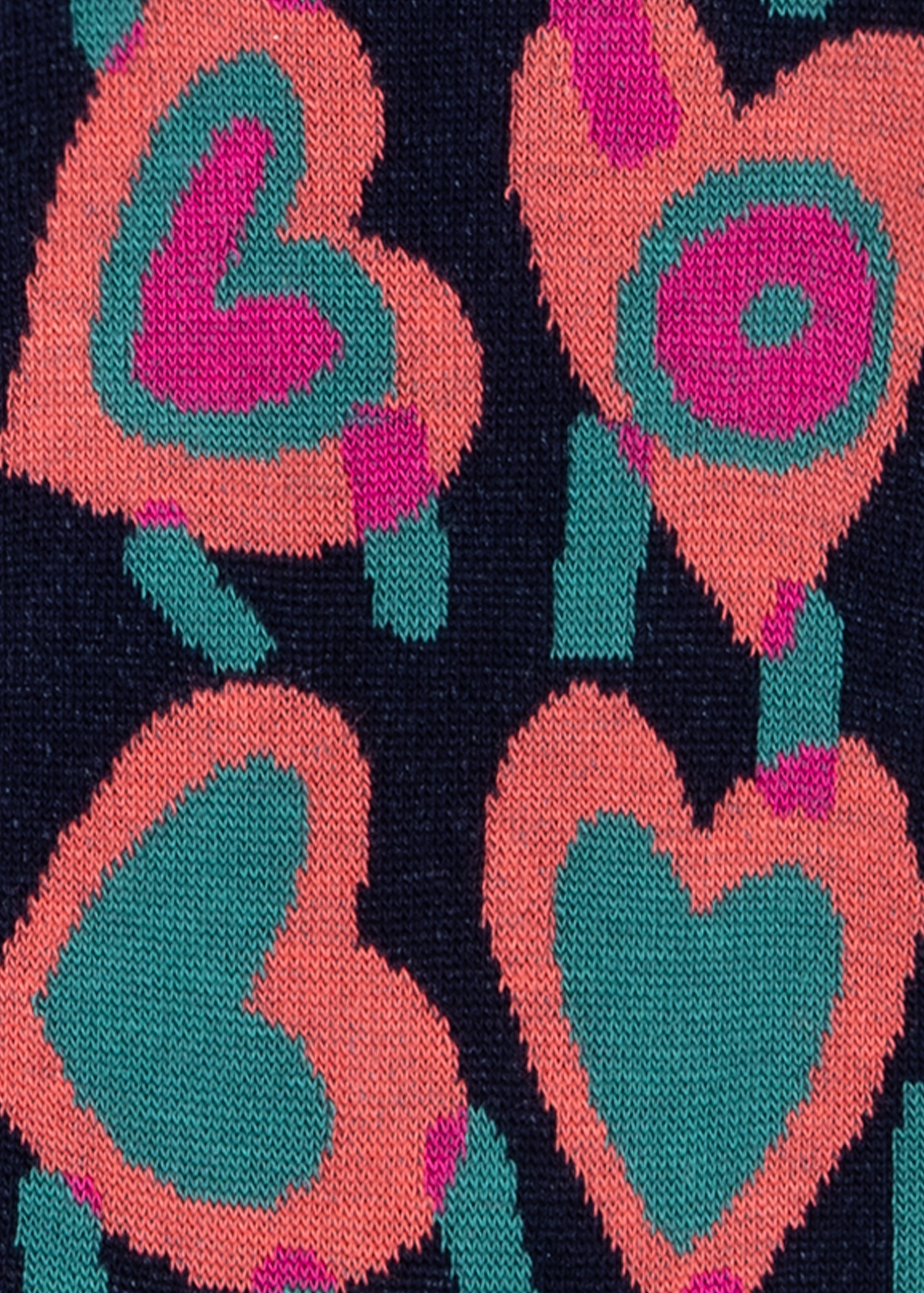 Women's Black 'Valentines' Socks - 3