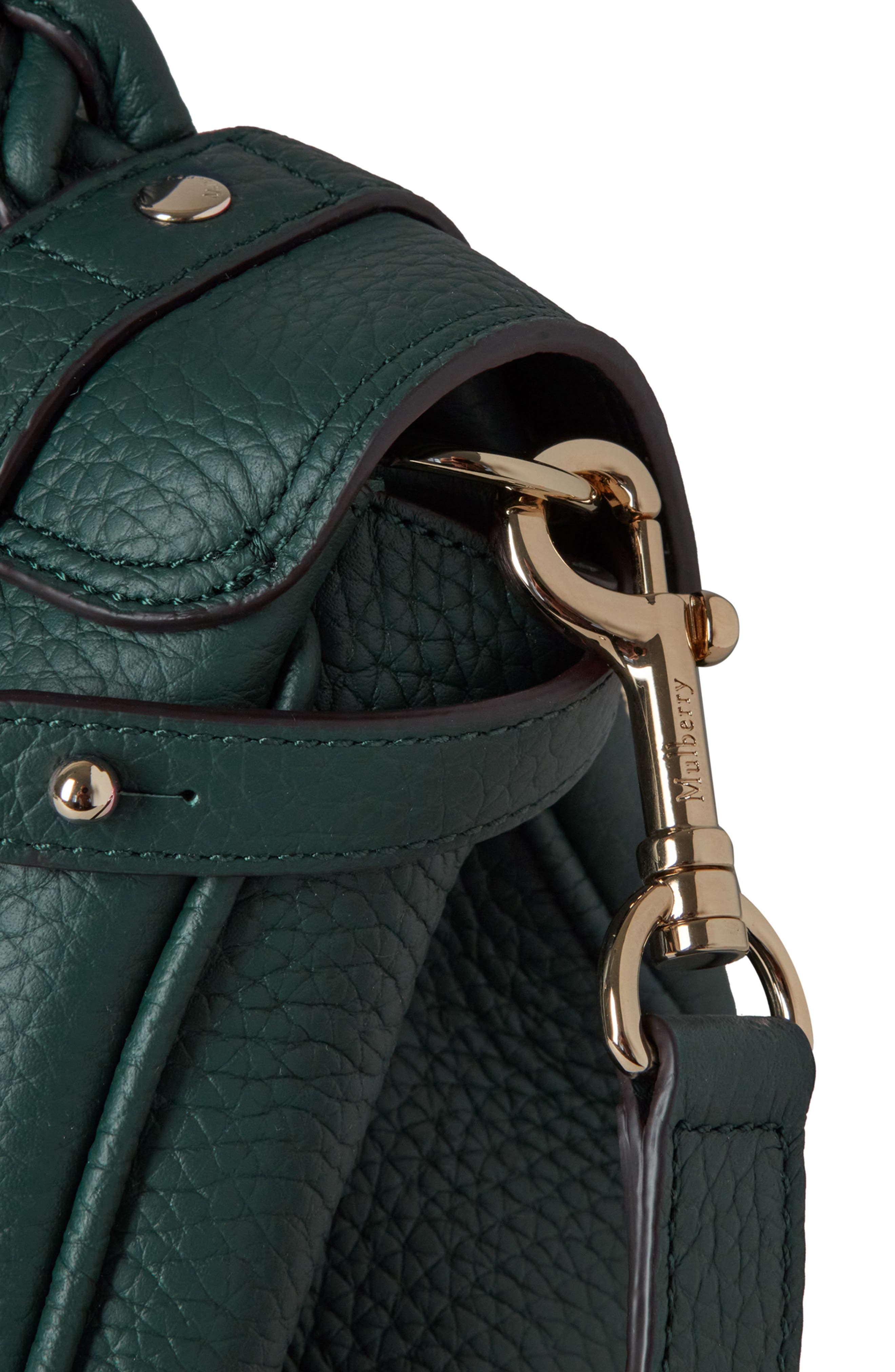 Mini Alexa Leather Satchel in  Green - 7
