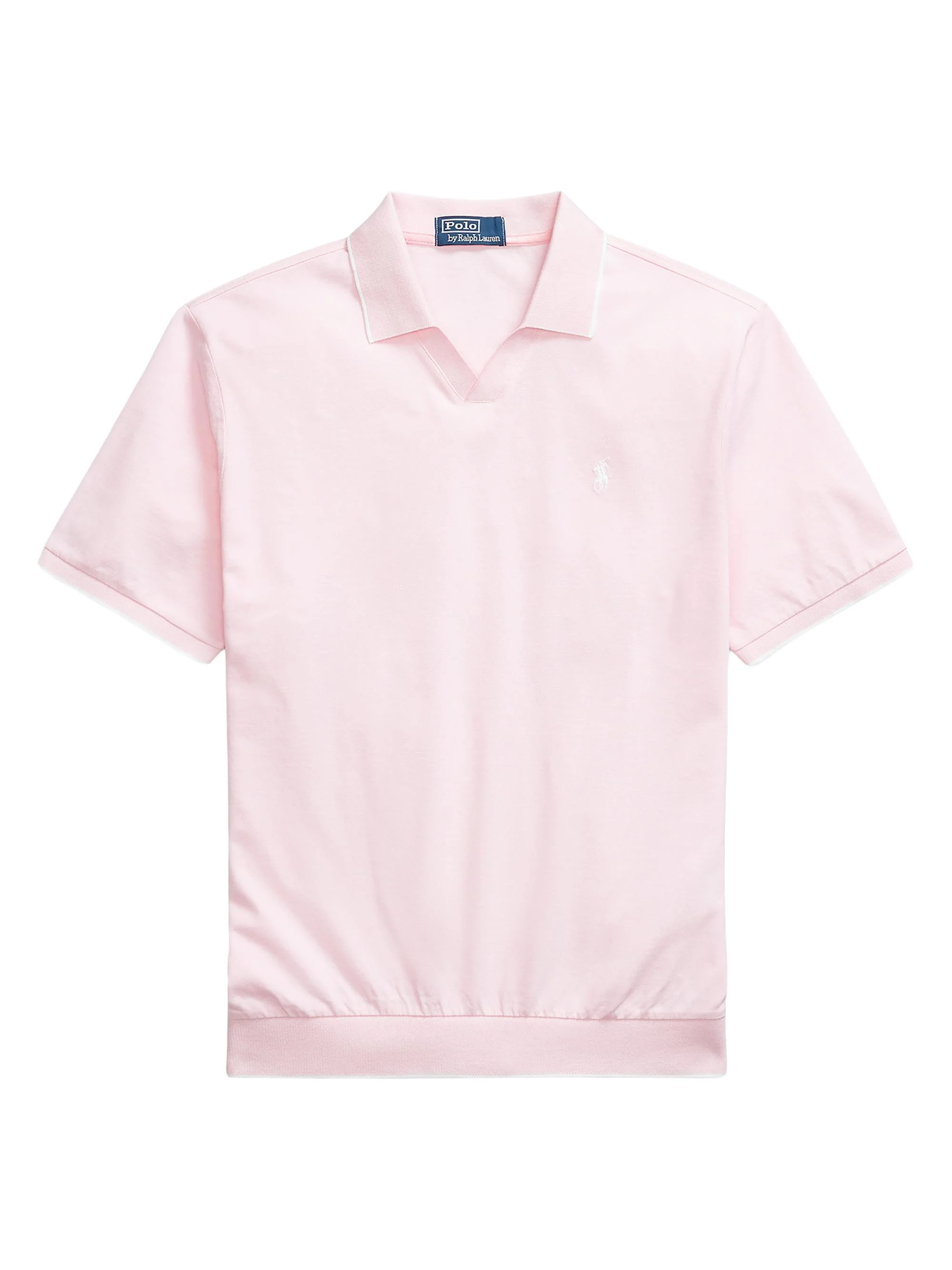 Men's Jacquard Mesh Cotton Polo Shirt - Garden Pink White - 1