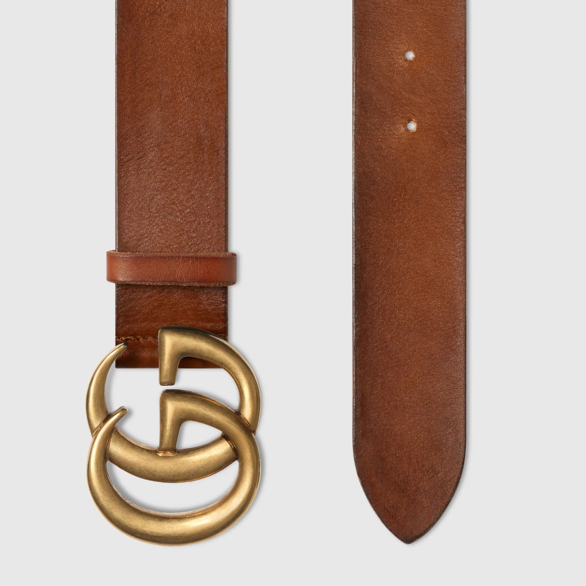 Leather belt with Double G buckle - 2