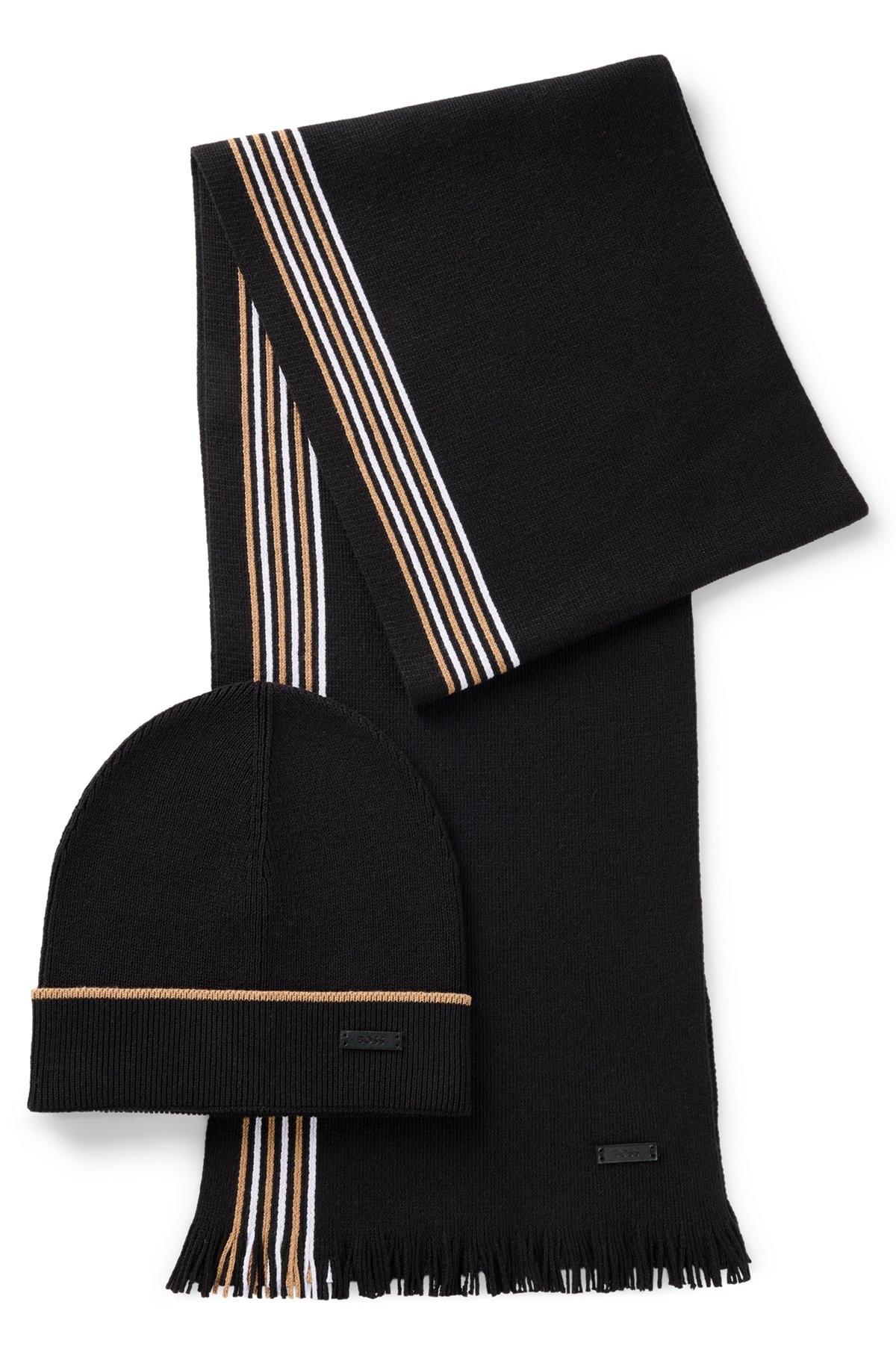 RASCHEL-KNIT SCARF AND HAT SET IN GIFT BOX - 1