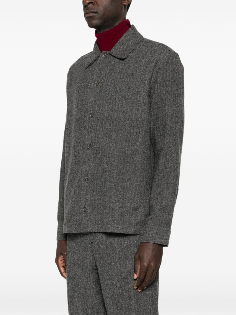 herringbone buttoned shirt jacket 3