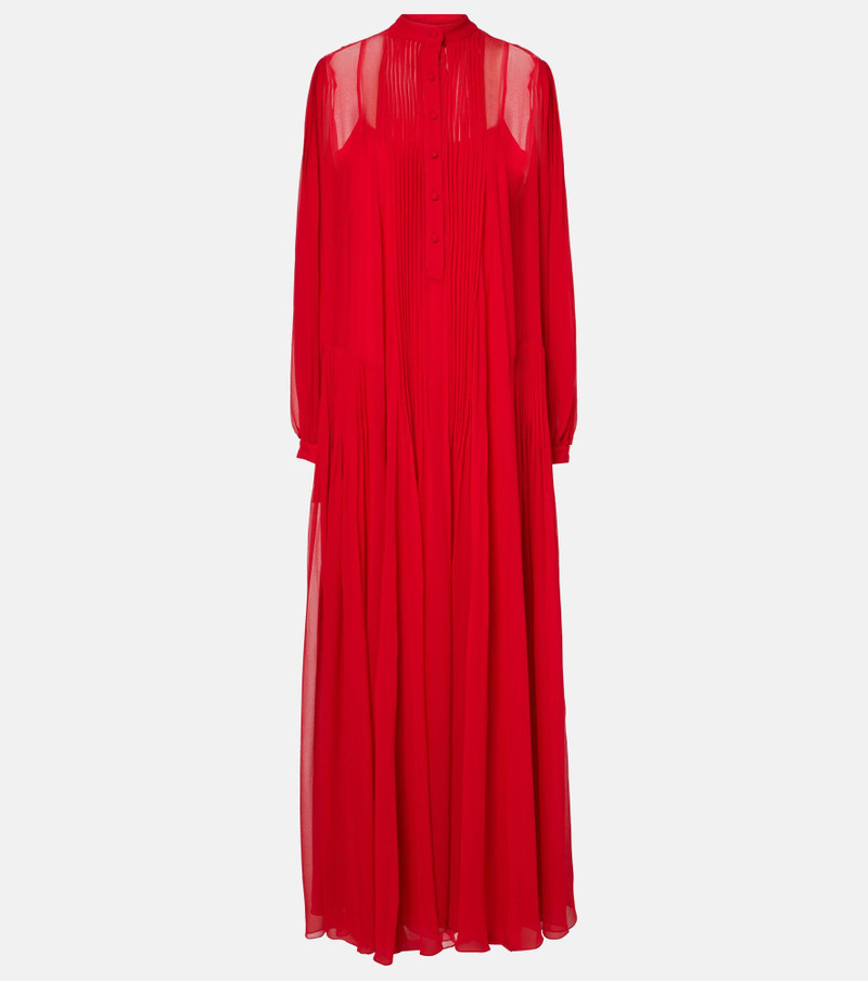 Clarinda pleated silk georgette maxi dress - 1