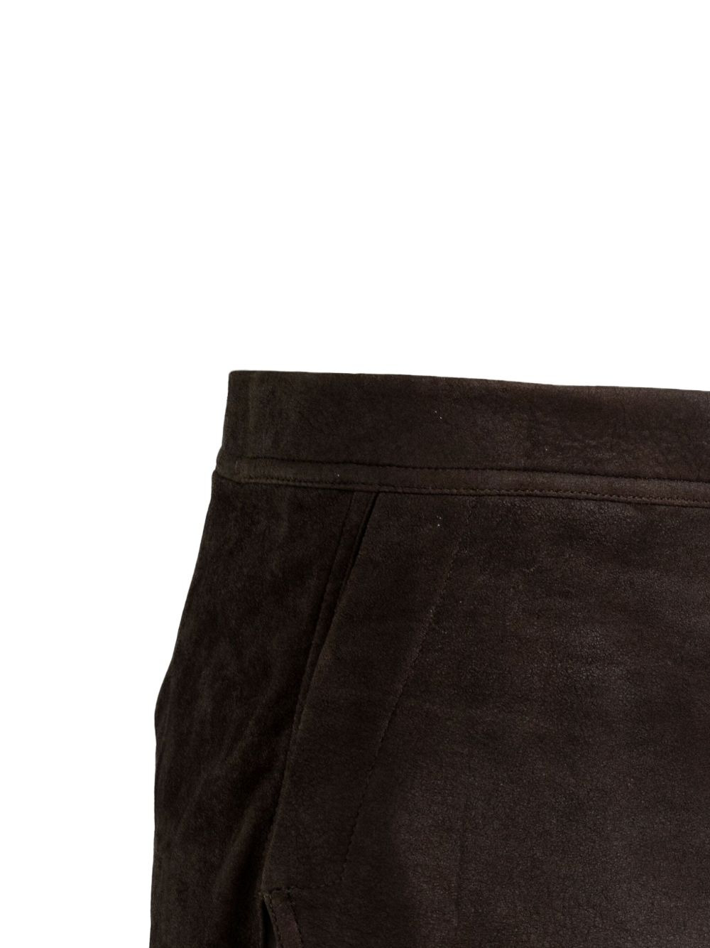 rear-zip suede skirt - 3