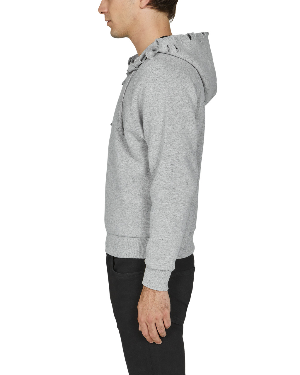 DISTRESSED HOODIE SWEATSHIRT - 4