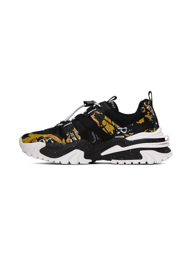 VERSACE JEANS COUTURE Black & Gold New Trail Trek Sneakers outlook