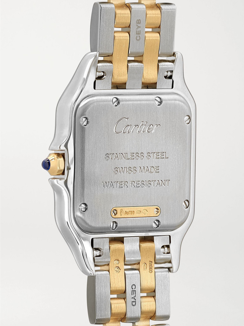 Panthère de Cartier Medium 27mm 18-karat gold and stainless steel watch Gold 4