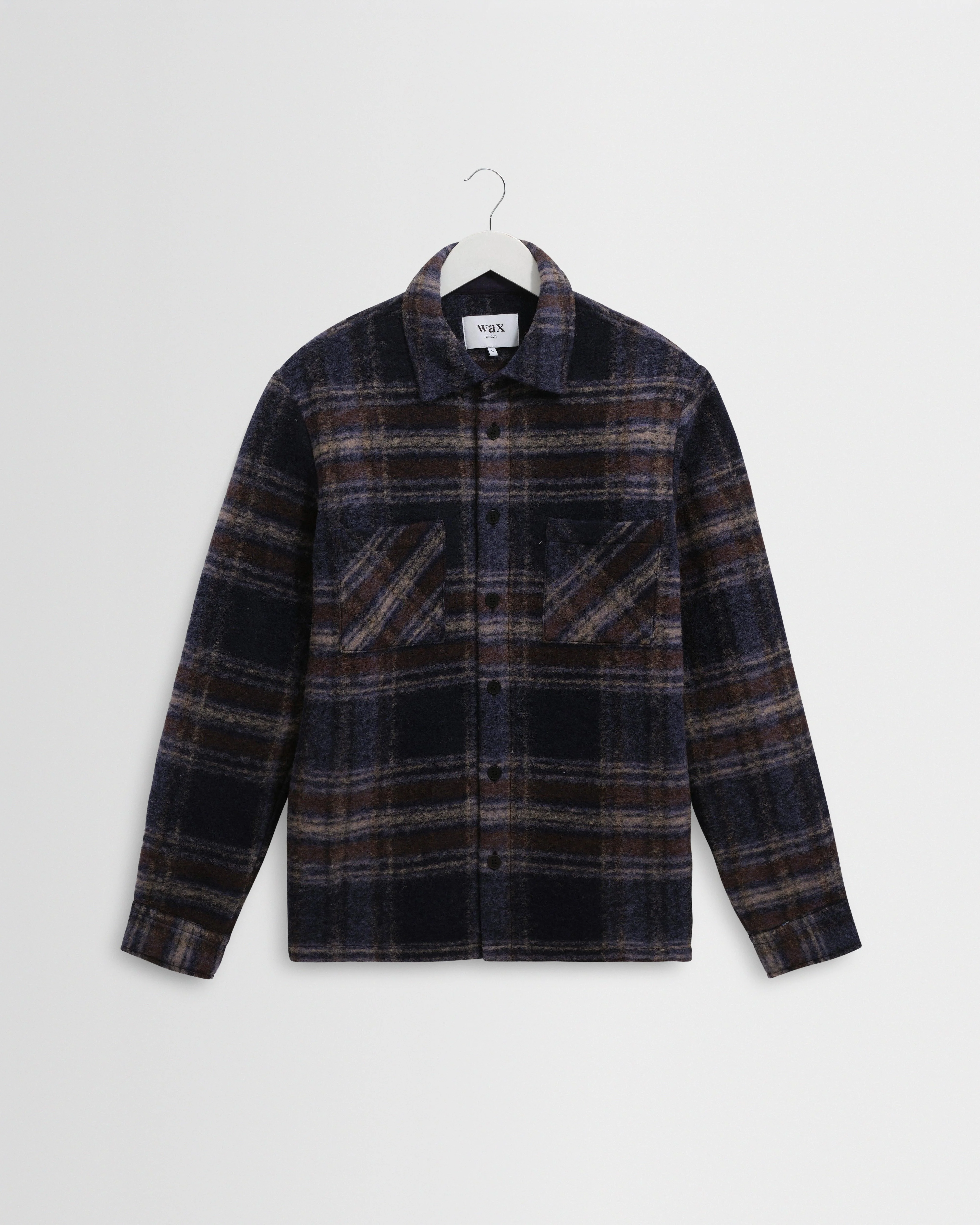 Whiting - Navy Wool Check Overshirt - 1