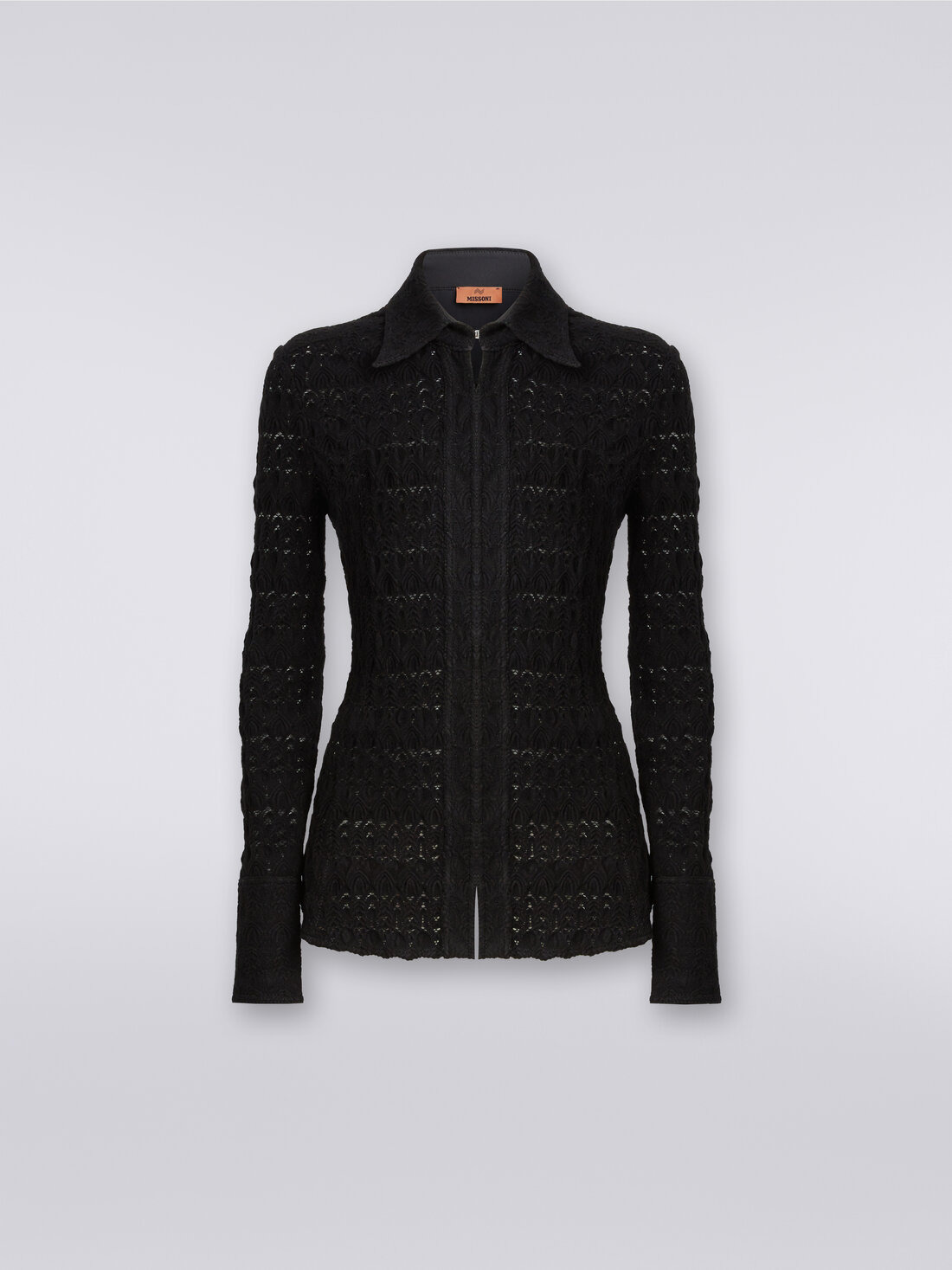 Viscose blend lace-effect shirt - 1