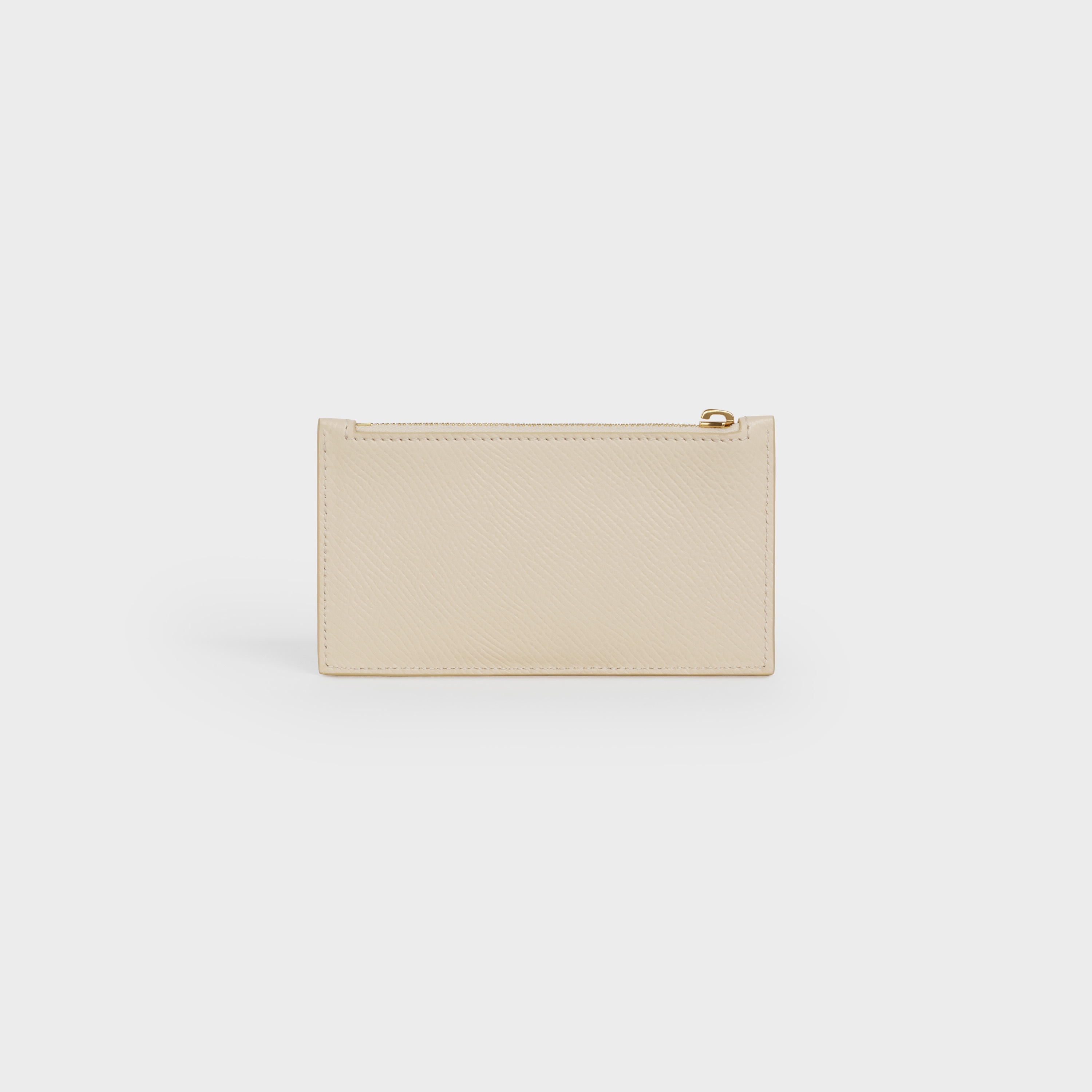 ZIPPED COMPACT CARD HOLDER IN GRAINED CALFSKIN - 6