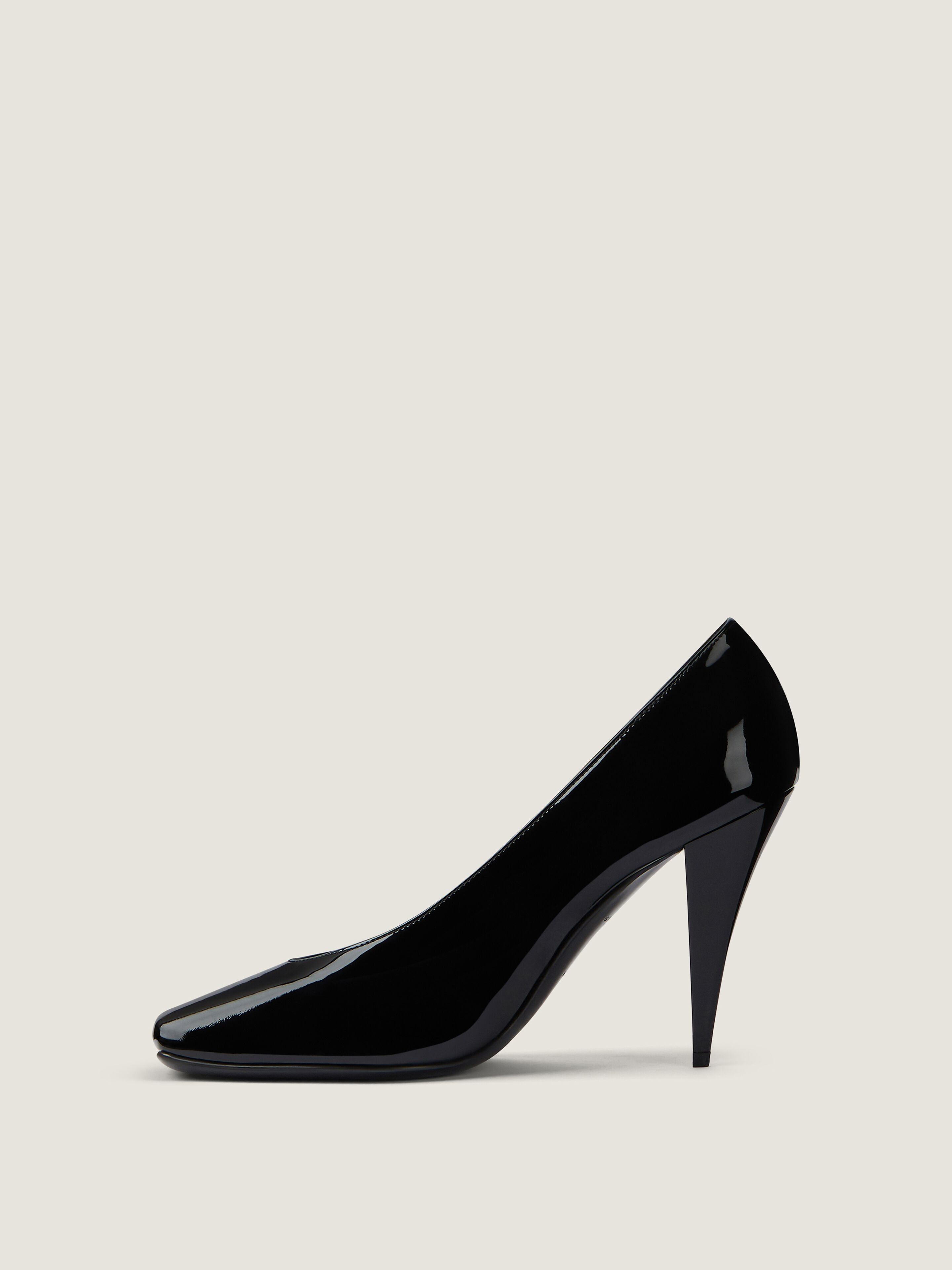 SLICED SQUARE PUMPS IN PATENT LEATHER - 4