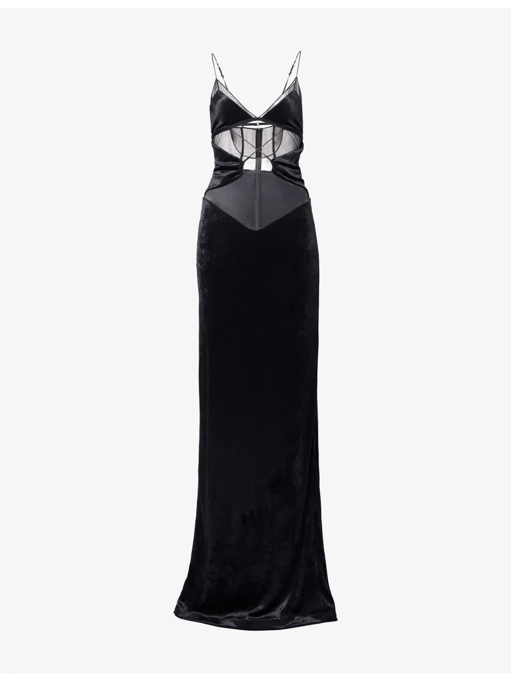 Cut-Out Velvet Maxi Dress - 1