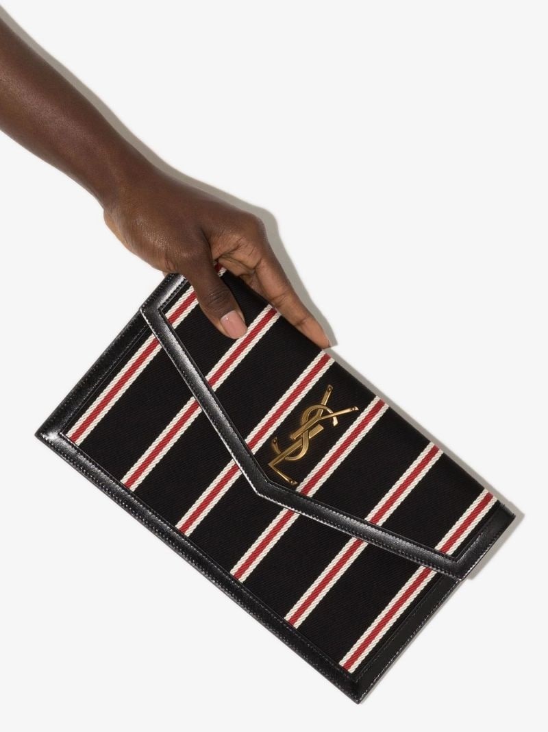 logo-plaque clutch bag - 4