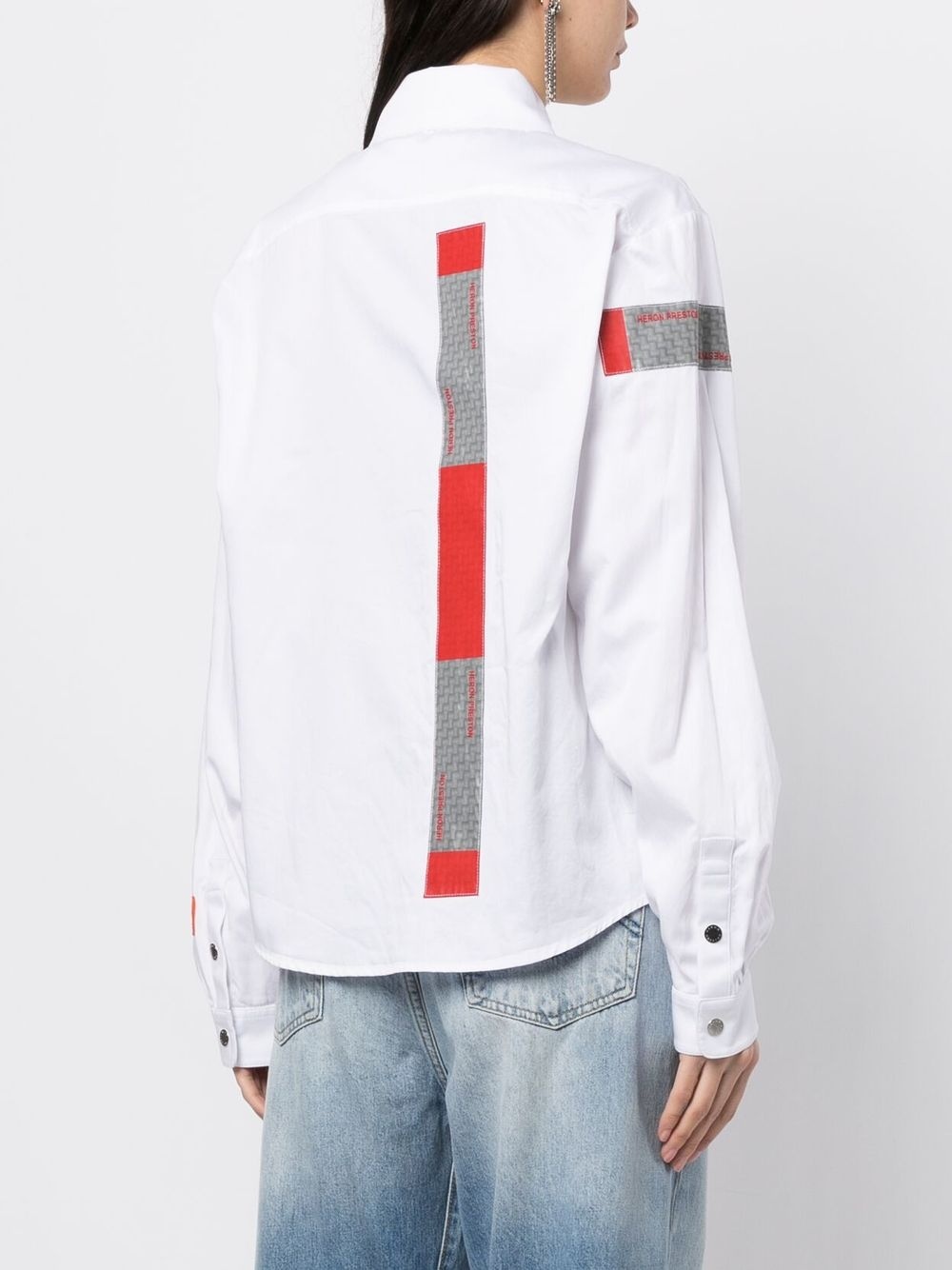 logo-patch cotton shirt - 4