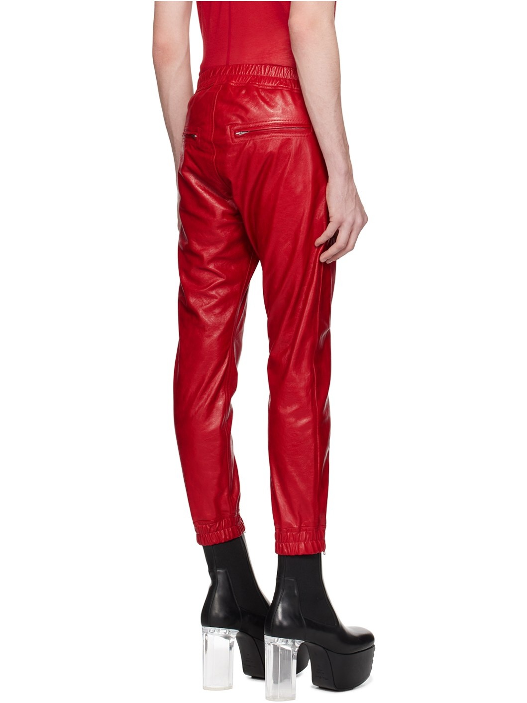 Red Luxor Leather Pants - 3