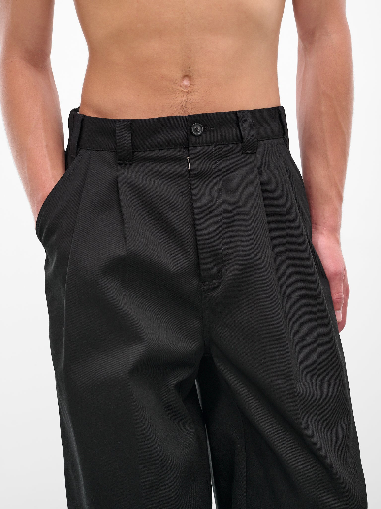 Black Wide Skater Chino Trousers - 4