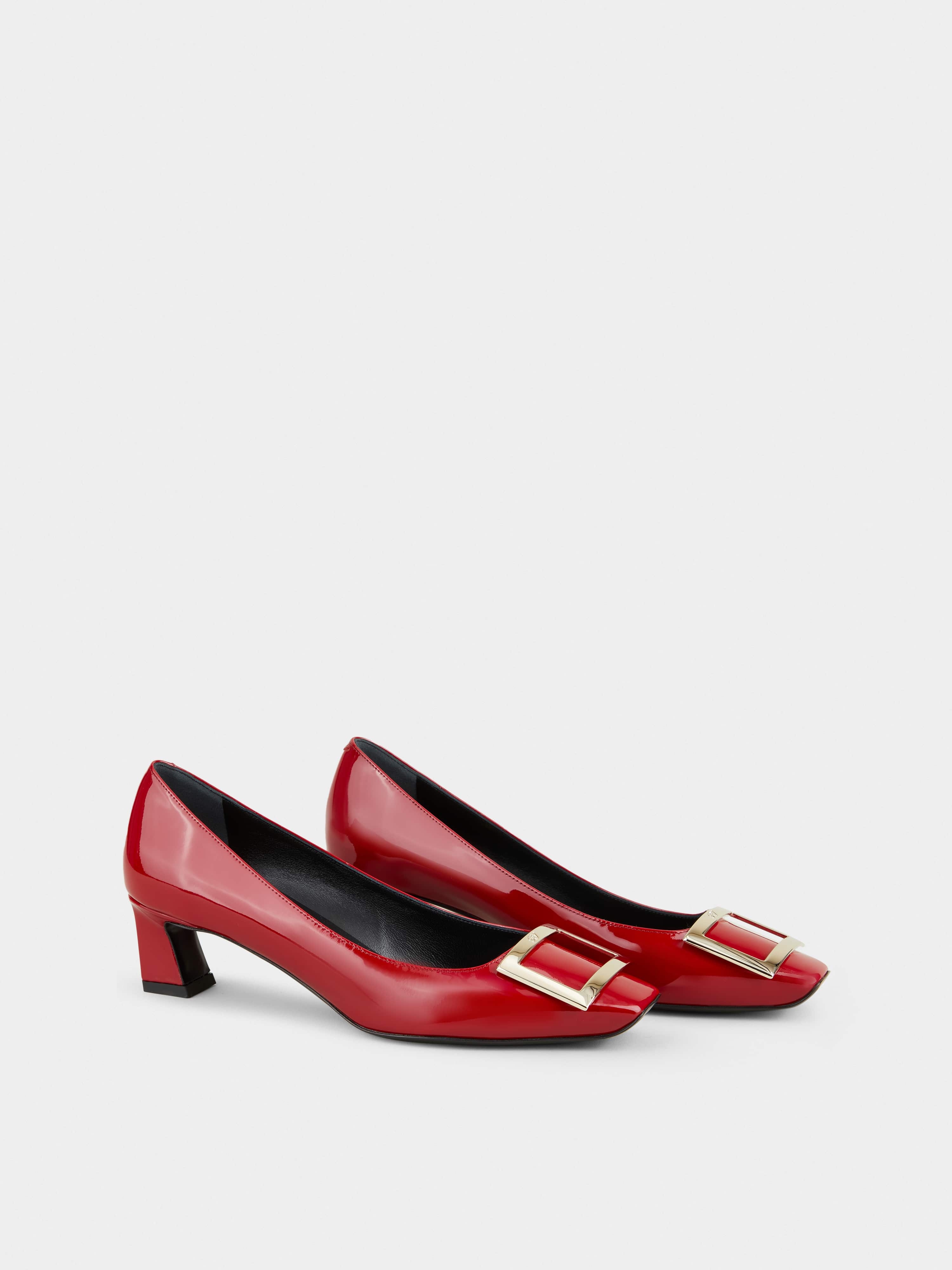 Trompette Metal Buckle Pumps in Patent Leather - 3