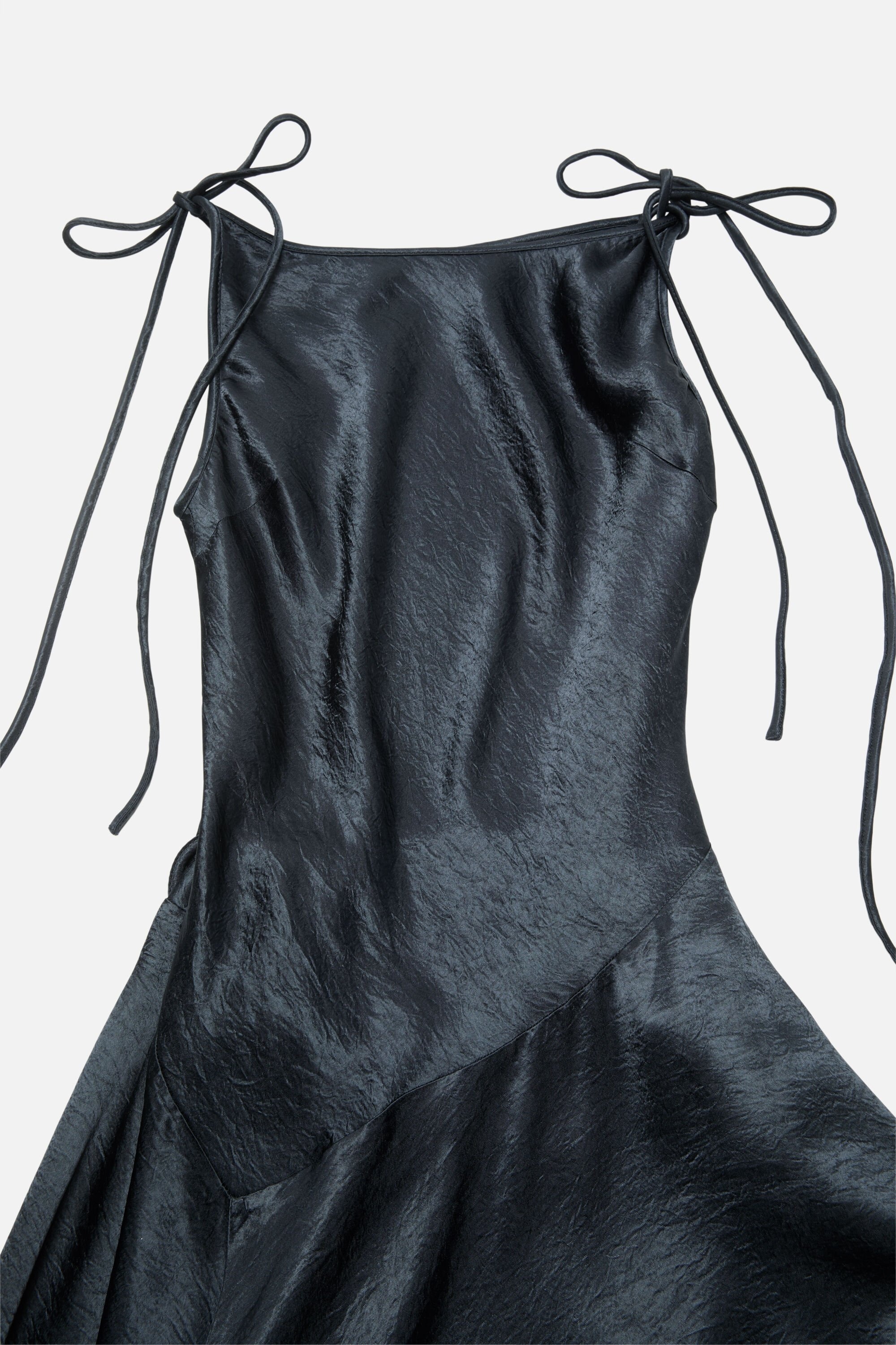 Satin lace dress - Petrol blue - 5