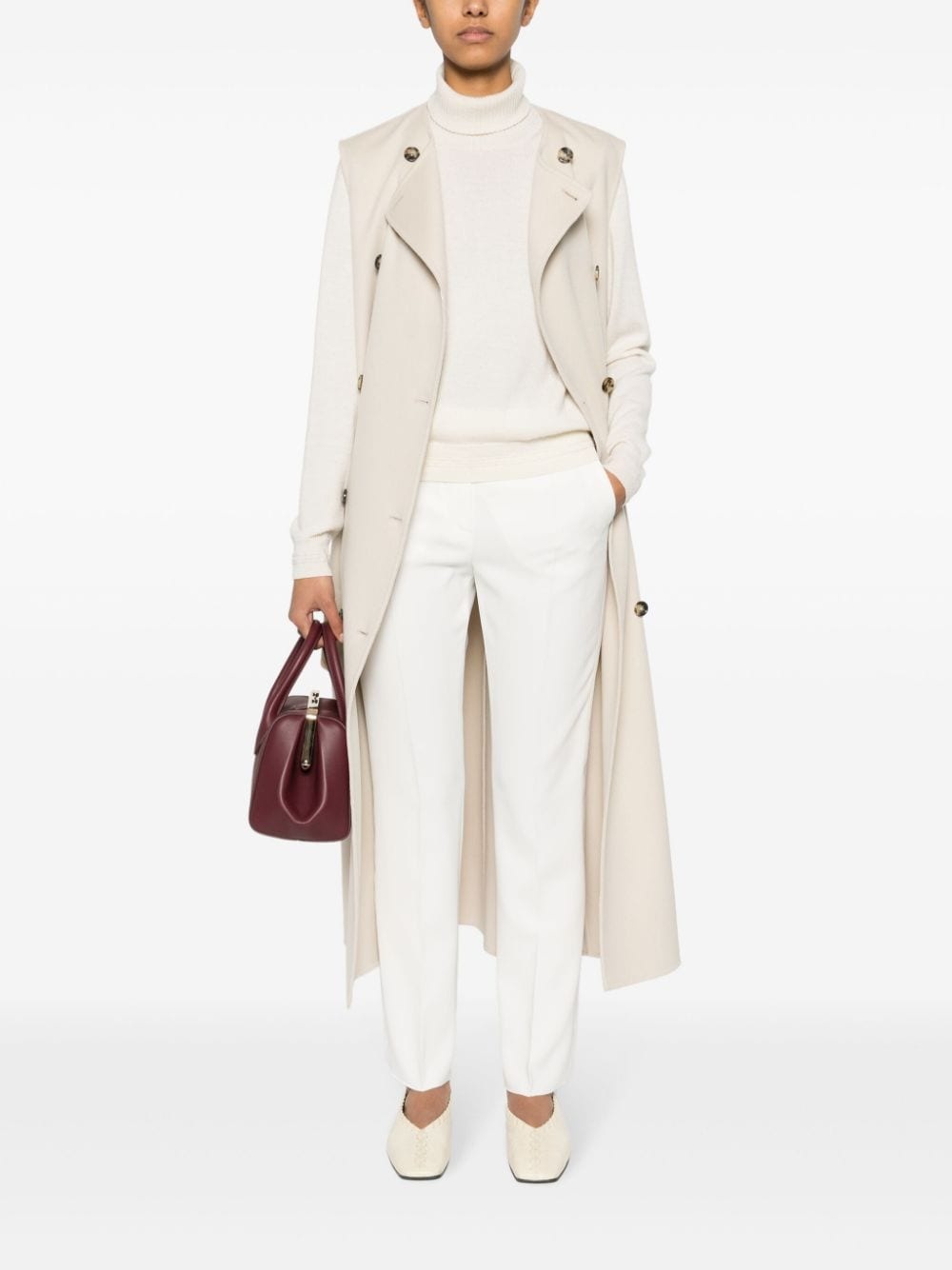 pressed-crease straight trousers - 2