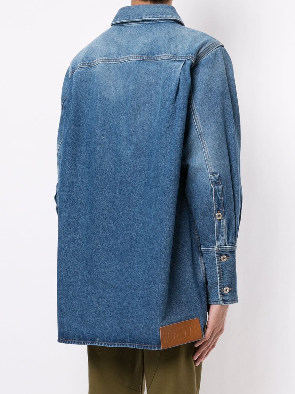 patch pocket denim shirt - 4