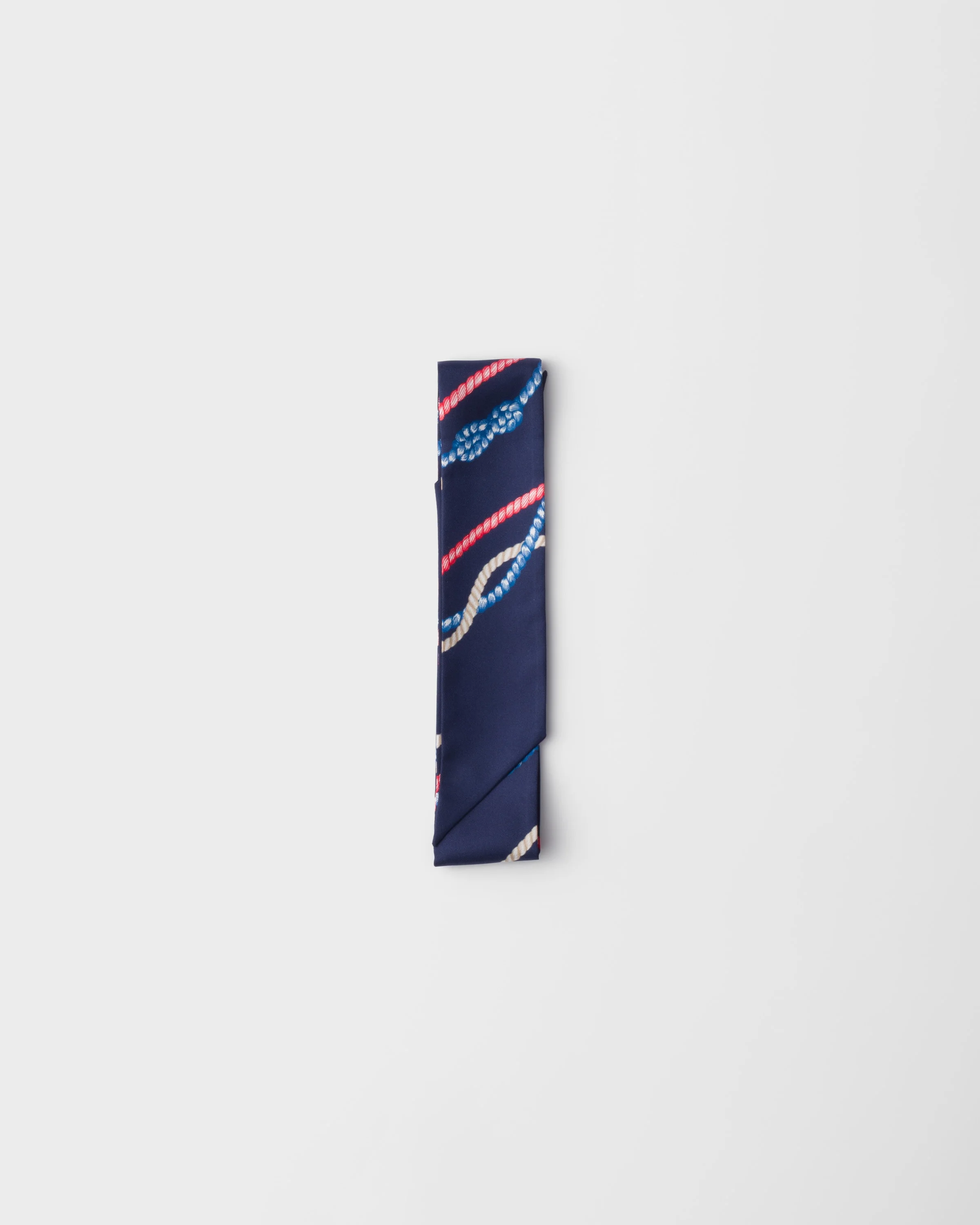 Printed silk twill skinny scarf - 1