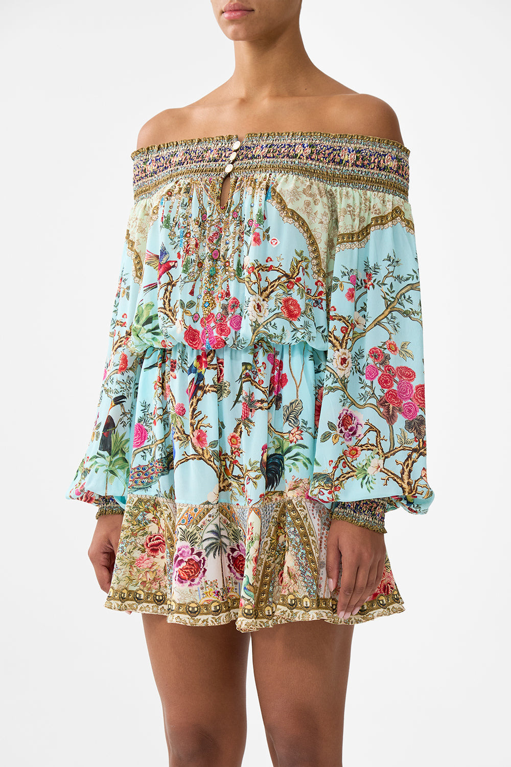 OFF SHOULDER SHORT DRESS - 5
