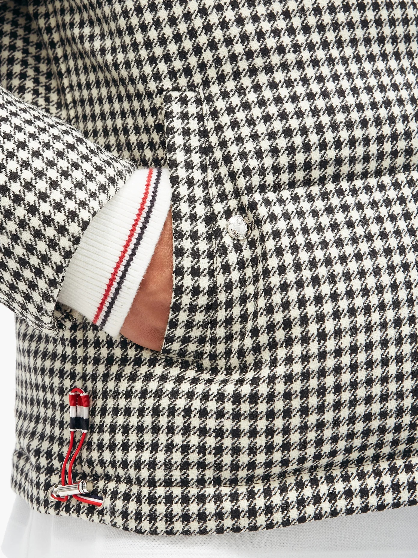 Houndstooth-check wool padded coat - 3