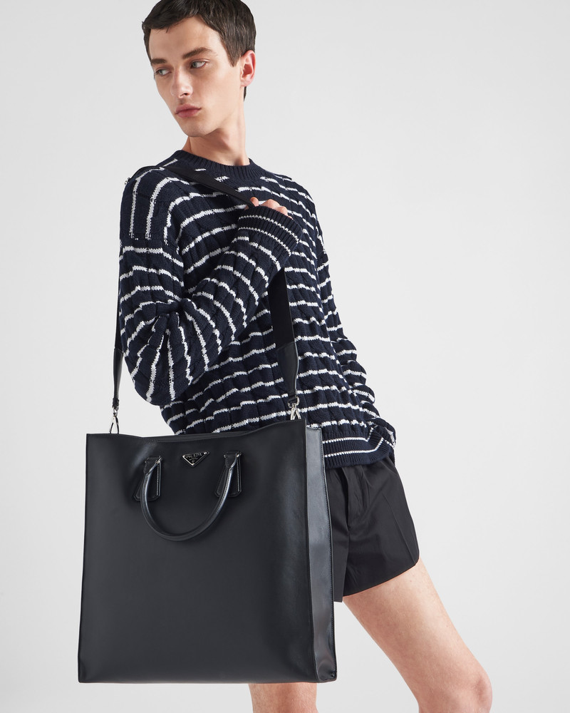 Leather tote bag with shoulder strap 8