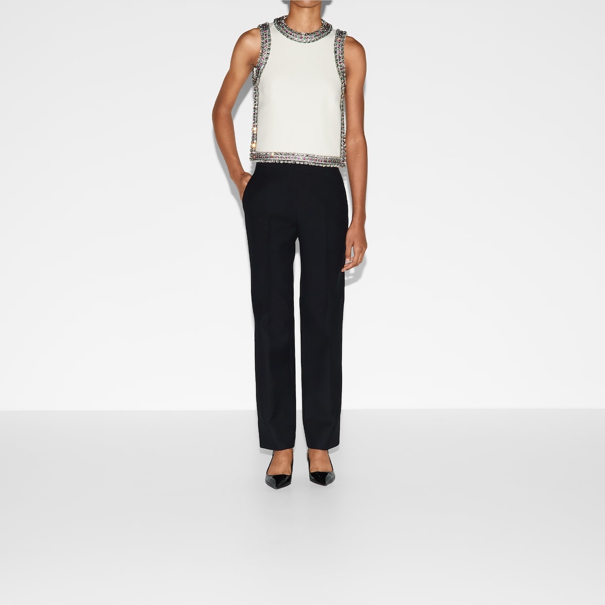 Cady crêpe wool silk pants - 3